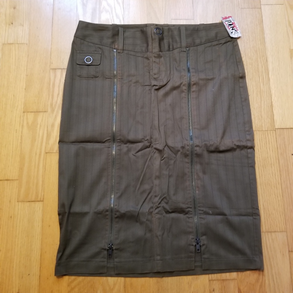 Morbid Threads Army Green Pinstripe Pencil Skirt